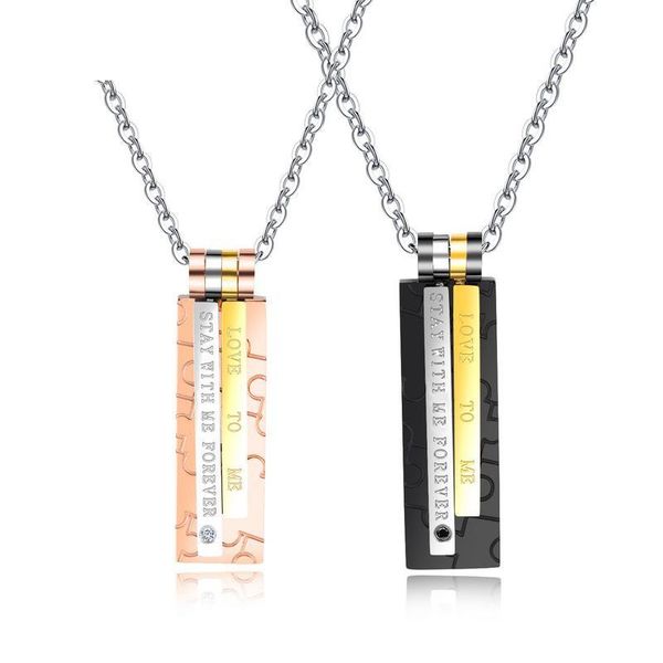 pendant necklaces long zircon alphabet color matching titanium steel couple necklace, Silver
pendant necklaces long zircon alphabet color matching titanium steel couple necklace, Silver