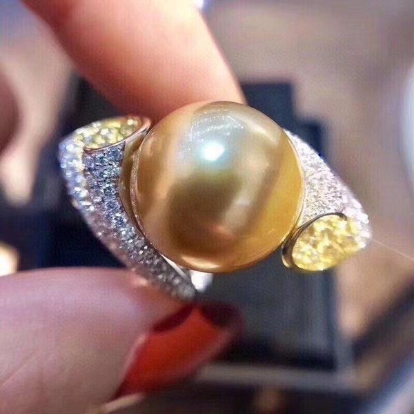 cluster rings d426 fine jewelry 925 sterling silver 12-13mm natural fresh water golden pearls for women, Golden;silver
cluster rings d426 fine jewelry 925 sterling silver 12-13mm natural fresh water golden pearls for women, Golden;silver