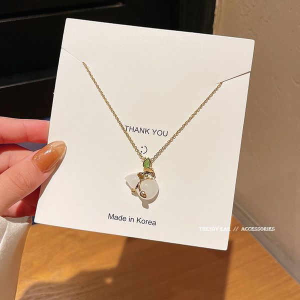 chains korean chalcedony calabash pendent necklace for women simple temperament ins trendy fashion titanium steel, Silver
chains korean chalcedony calabash pendent necklace for women simple temperament ins trendy fashion titanium steel, Silver