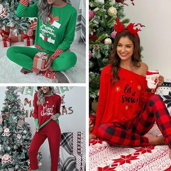 new christmas costume women pajamas winter long sleeve shirt plaid home service xmas letter two piece suit comfortable sleepwear, Black;red
new christmas costume women pajamas winter long sleeve shirt plaid home service xmas letter two piece suit comfortable sleepwear, Black;red
