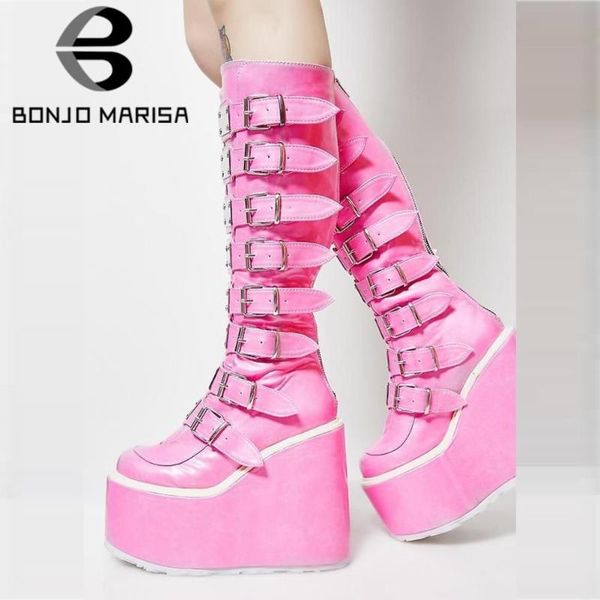 boots bonjomarisa arrivals platform wedges buckle pink women's goth punk cool street zipper cute thick heel ladies shoes, Black
boots bonjomarisa arrivals platform wedges buckle pink women's goth punk cool street zipper cute thick heel ladies shoes, Black