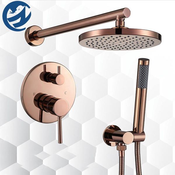 bathroom shower sets rose golden conceal rain faucet set wall mounted round concealed installation
bathroom shower sets rose golden conceal rain faucet set wall mounted round concealed installation