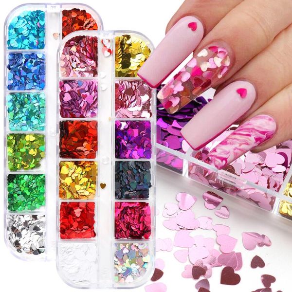 nail glitter 12 grids sweet love heart sequins rose gold silver shining laser art paillette manicure decorations, Silver;gold
nail glitter 12 grids sweet love heart sequins rose gold silver shining laser art paillette manicure decorations, Silver;gold