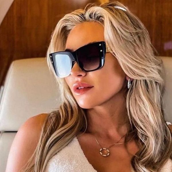 sunglasses designer big frame square women men fashion vintage rivet sun glasses ladies travel driving shades uv400, White;black
sunglasses designer big frame square women men fashion vintage rivet sun glasses ladies travel driving shades uv400, White;black