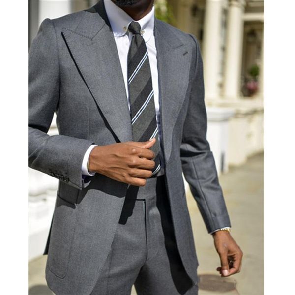 men's suits & blazers dark grey casual mens slim fit 2 pieces formal occasion peaked lapel coat with pant jacket wedding tuxedos groom, White;black
men's suits & blazers dark grey casual mens slim fit 2 pieces formal occasion peaked lapel coat with pant jacket wedding tuxedos groom, White;black