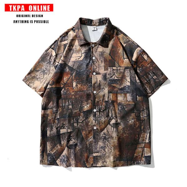 tkpa american oil painting full print short sleeve shirt hip hop fashion brand loose bf casual t-shirt men and women, Tan;black
tkpa american oil painting full print short sleeve shirt hip hop fashion brand loose bf casual t-shirt men and women, Tan;black