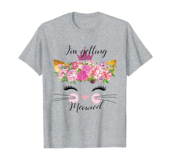 i'm getting meowied cute floral cat face cat lovers t-shirt, White;black 
i'm getting meowied cute floral cat face cat lovers t-shirt, White;black