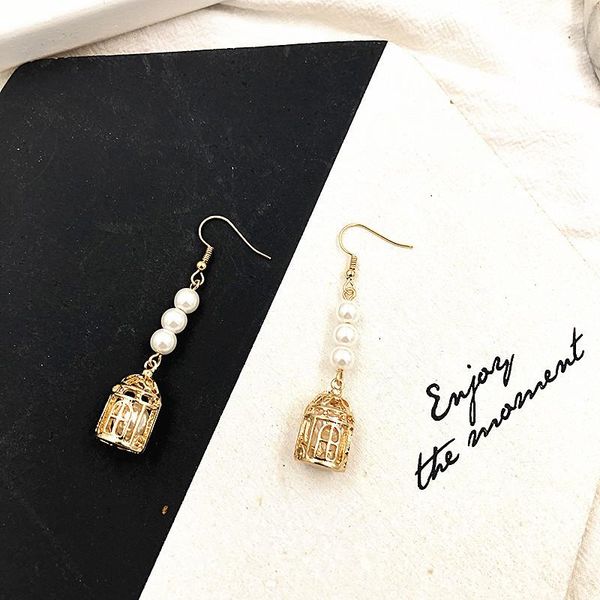 dangle & chandelier ladies' personality european and american fashion simple retro wild pearl birdcage pendant earrings, Silver
dangle & chandelier ladies' personality european and american fashion simple retro wild pearl birdcage pendant earrings, Silver