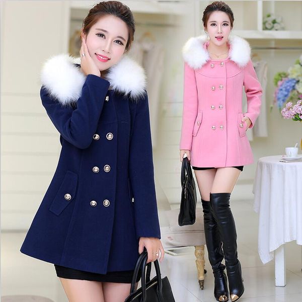 women's wool & blends winter women woolen jacket 2021 cashmere coat long slim big fur collar thickening warm woman red, Black
women's wool & blends winter women woolen jacket 2021 cashmere coat long slim big fur collar thickening warm woman red, Black