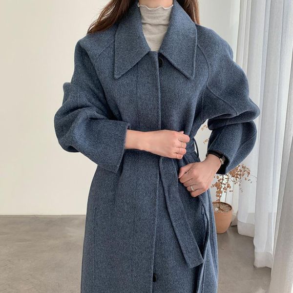 korean chic winter over knee coat thickened cotton padded cashmere jacket overcoat woman lapel collar single breasted with belt, Black
korean chic winter over knee coat thickened cotton padded cashmere jacket overcoat woman lapel collar single breasted with belt, Black