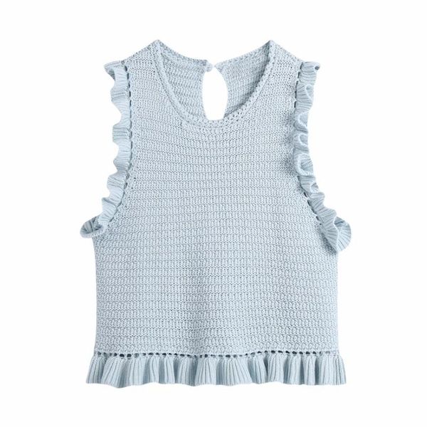 women's t-shirt summer women ruffle decoration crochet knitted short t shirt casual female o neck slim crop t1528, White
women's t-shirt summer women ruffle decoration crochet knitted short t shirt casual female o neck slim crop t1528, White