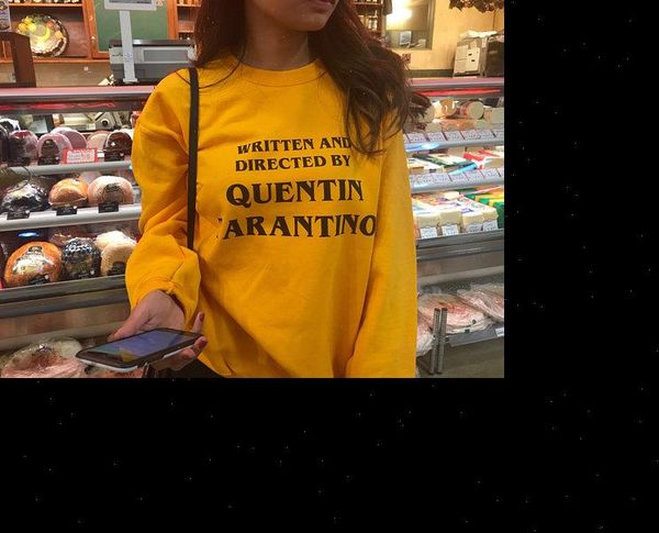 written and directed quentin tarantino sweatshirt spring casual cotton yellow jumper tarantino grunge crewneck, Black
written and directed quentin tarantino sweatshirt spring casual cotton yellow jumper tarantino grunge crewneck, Black