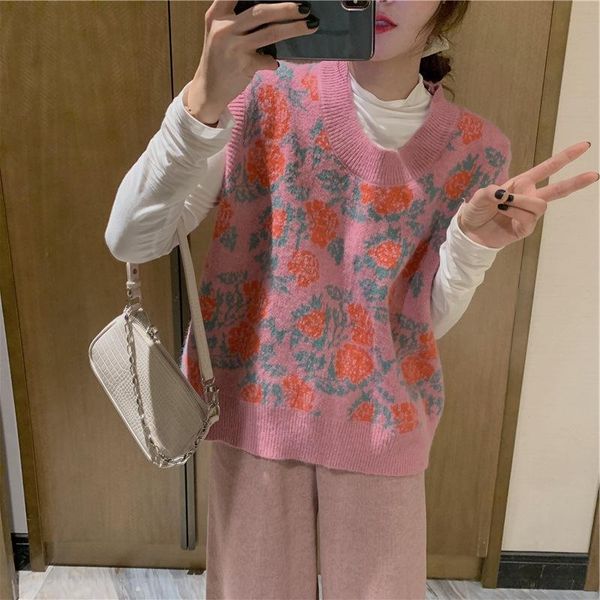 women's vests 2021 women fancy waistcoat retro flower pattern comfortable loose round neck pullover knitted sweater jackets chaleco muj, Black;white
women's vests 2021 women fancy waistcoat retro flower pattern comfortable loose round neck pullover knitted sweater jackets chaleco muj, Black;white