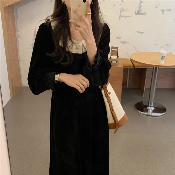 2021 plus new spring girls solid female vintage party veet evening long sleeve women es black robe vestido gkmb, Black;gray
2021 plus new spring girls solid female vintage party veet evening long sleeve women es black robe vestido gkmb, Black;gray