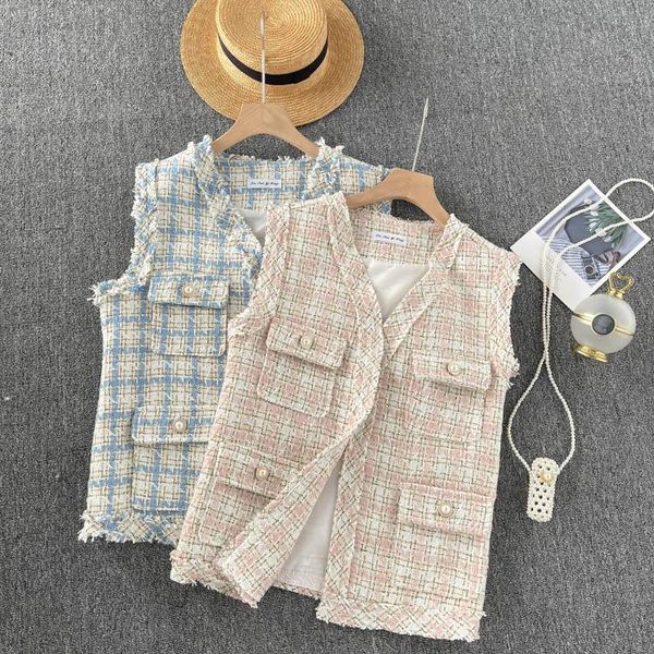 women's vests women 2021 autumn spring fashion open stitch tweed woolen vest vintage v neck sleeveless female outerwear pink chic top, Black;white
women's vests women 2021 autumn spring fashion open stitch tweed woolen vest vintage v neck sleeveless female outerwear pink chic top, Black;white