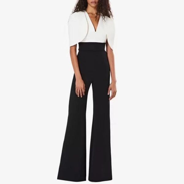 women's jumpsuits & rompers summer high waist women ruffles flare pants colorblock street romper, Black;white
women's jumpsuits & rompers summer high waist women ruffles flare pants colorblock street romper, Black;white