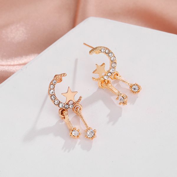 studs earrings japan and south korea simple compact star moon metal exquisite set diamond shining tassel, Golden;silver
studs earrings japan and south korea simple compact star moon metal exquisite set diamond shining tassel, Golden;silver
