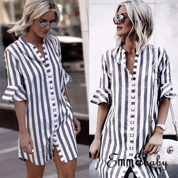 blouse women striped casual 2021 short sleeve summer button shirt fashion clothes plus size women's blouses & shirts, White
blouse women striped casual 2021 short sleeve summer button shirt fashion clothes plus size women's blouses & shirts, White