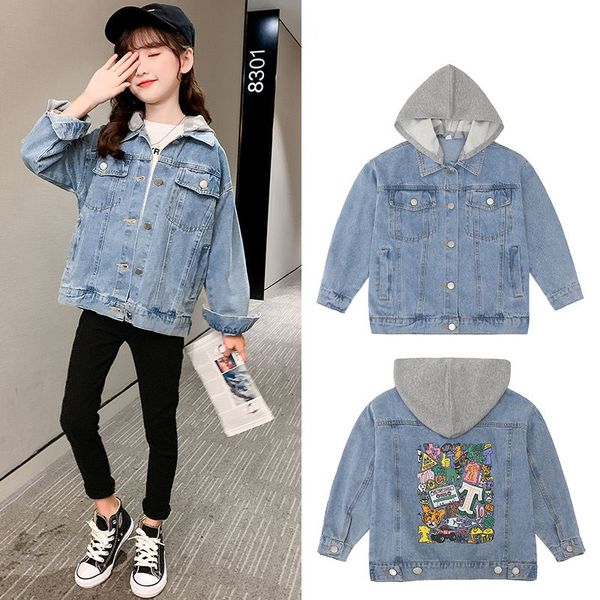 spring 4-13years girls denim jackets children hooded printed cartoon coat trend cowboy outwear kids clothes, Blue;gray
spring 4-13years girls denim jackets children hooded printed cartoon coat trend cowboy outwear kids clothes, Blue;gray