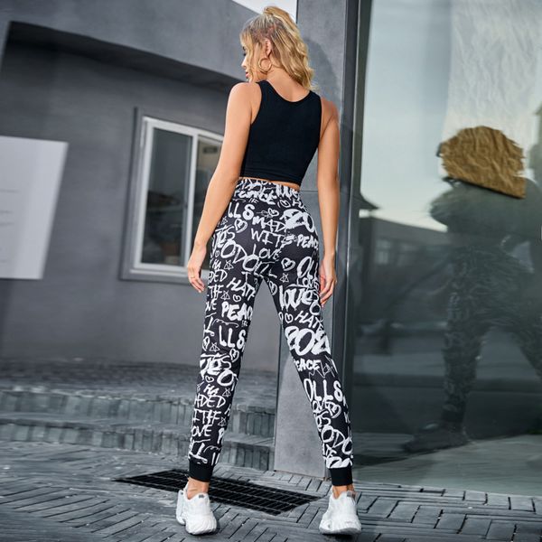 Harajuku Slim High Waist Graffiti Printed Trousers Women Gothic Bodycon Drawstring Pencil Pants Fashion Streetwear, Black;white
Harajuku Slim High Waist Graffiti Printed Trousers Women Gothic Bodycon Drawstring Pencil Pants Fashion Streetwear, Black;white