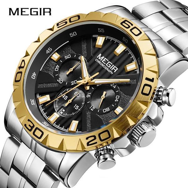 wristwatches est megir watch men chronograph quartz business men's watches waterproof wrist reloj hombre saat 2021, Slivery;brown
wristwatches est megir watch men chronograph quartz business men's watches waterproof wrist reloj hombre saat 2021, Slivery;brown