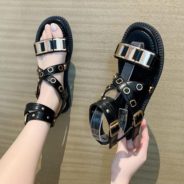 sandals women summer fashion women's 2021 thin band combination buckle studded ladies platform shoes, Black
sandals women summer fashion women's 2021 thin band combination buckle studded ladies platform shoes, Black