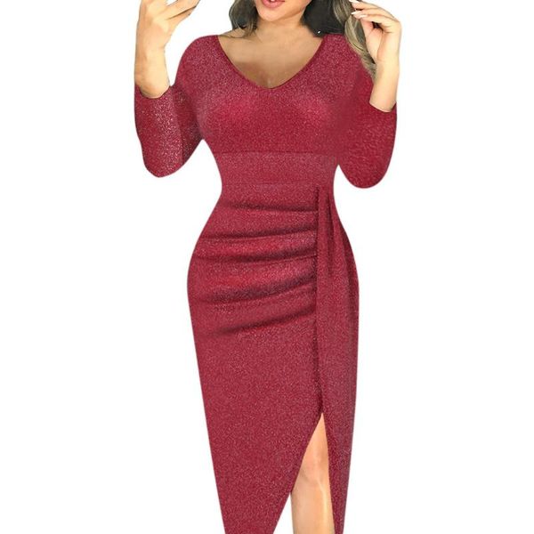 casual dresses women fashion v-neck high slit dress long sleeve party wrap bodycon sukienki damskie #g3, Black;gray
casual dresses women fashion v-neck high slit dress long sleeve party wrap bodycon sukienki damskie #g3, Black;gray