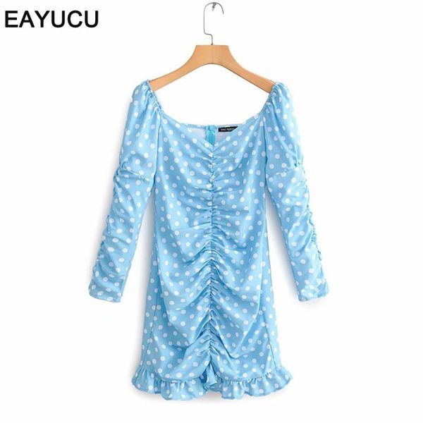 casual dresses eayucu elegant ruffles dot print blue white women dress 2021 v neck long sleeve female short vestidos ed019, Black;gray
casual dresses eayucu elegant ruffles dot print blue white women dress 2021 v neck long sleeve female short vestidos ed019, Black;gray