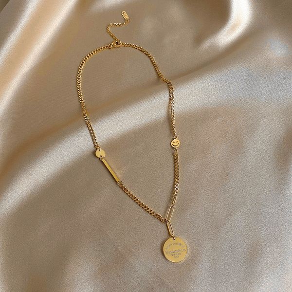 xianlan655 titanium steel smiley clavicle necklace female niche design feeling ins tide cold wind network red years new sweater ch, Silver
xianlan655 titanium steel smiley clavicle necklace female niche design feeling ins tide cold wind network red years new sweater ch, Silver