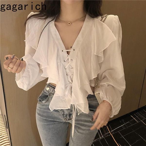 women's blouses & shirts gagarich women 2021 spring autumn korea chic simple casual ladies vintage ruffled stitching design lace-up, White
women's blouses & shirts gagarich women 2021 spring autumn korea chic simple casual ladies vintage ruffled stitching design lace-up, White