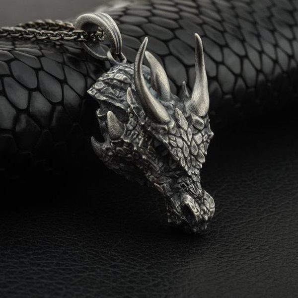 pendant necklaces domineering tricera necklace european and american style men women punk gothic, Silver
pendant necklaces domineering tricera necklace european and american style men women punk gothic, Silver
