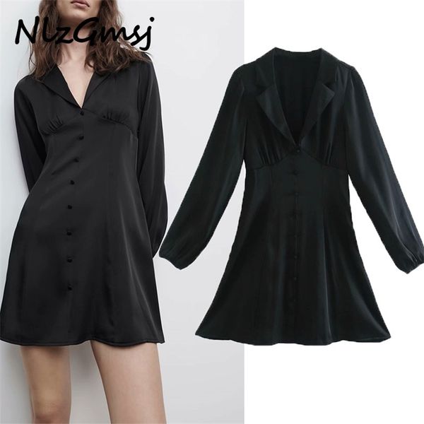 dress woman summer texture retro mini black women long sleeve loose turn-down collar elegant e 210628, Black;gray
dress woman summer texture retro mini black women long sleeve loose turn-down collar elegant e 210628, Black;gray