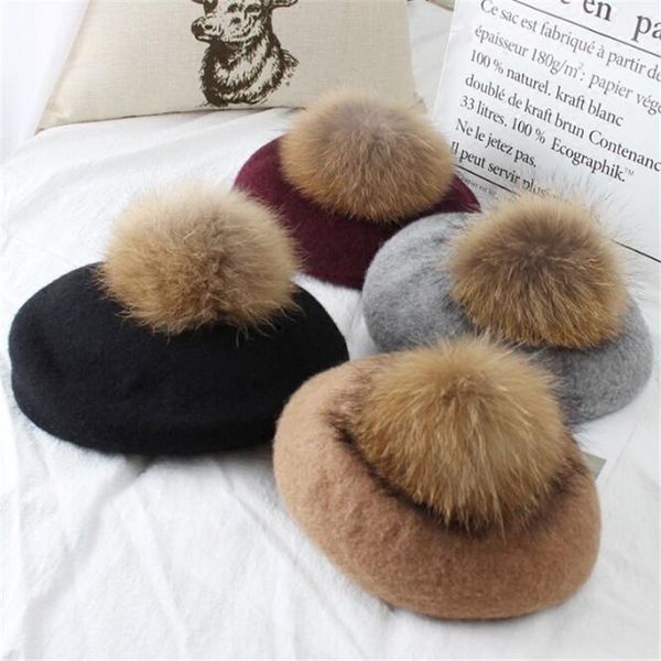 berets gz002 women pompom caps winter female warm raccoon fur pom cashmere wool knit hat casquette bone gorros, Blue;gray
berets gz002 women pompom caps winter female warm raccoon fur pom cashmere wool knit hat casquette bone gorros, Blue;gray