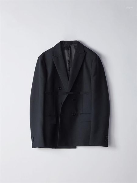 men's suits & blazers spring 2021 fashion trend personality large size double breasted simple black classic blazer, White;black
men's suits & blazers spring 2021 fashion trend personality large size double breasted simple black classic blazer, White;black