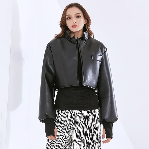 pu black jackets for women lapel long sleeve pockets loose plus size streetwear short coats female 2020 fall style, Black;brown
pu black jackets for women lapel long sleeve pockets loose plus size streetwear short coats female 2020 fall style, Black;brown