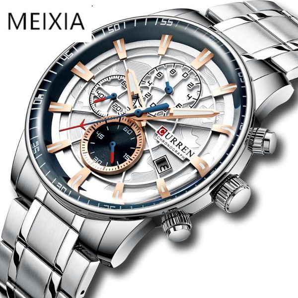 wristwatches curren brand men watches chronograph quartz watch stainless steel waterproof sports clock business reloj hombre, Slivery;brown
wristwatches curren brand men watches chronograph quartz watch stainless steel waterproof sports clock business reloj hombre, Slivery;brown