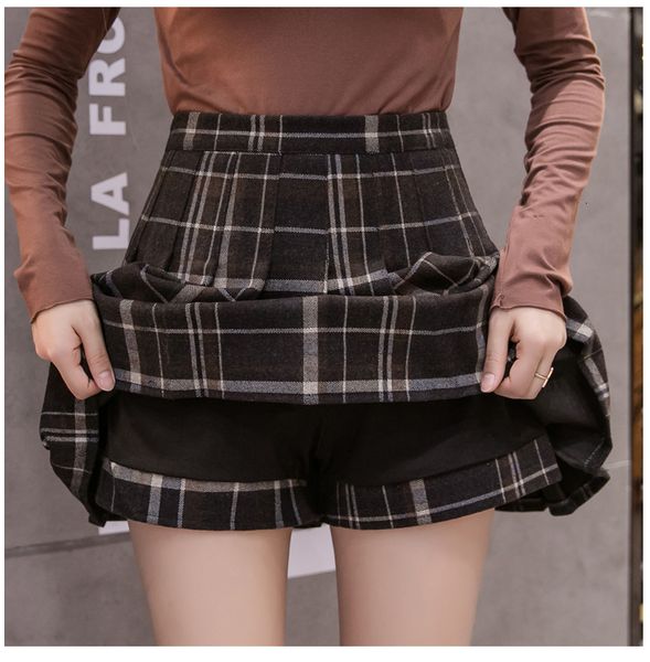 come out female pleated autumn chess short winter all-match woolen high-waisted groin skirt word b0b5, Black
come out female pleated autumn chess short winter all-match woolen high-waisted groin skirt word b0b5, Black