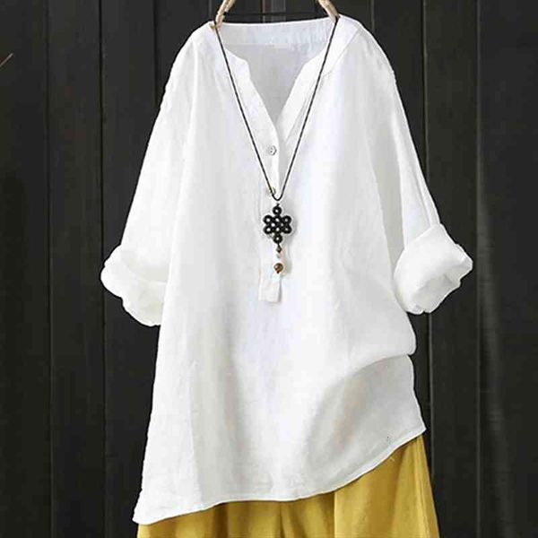 40 cotton linen solid womens shirts stand collar elegant long sleeve casual loose blouse spring button down blusas, White
40 cotton linen solid womens shirts stand collar elegant long sleeve casual loose blouse spring button down blusas, White