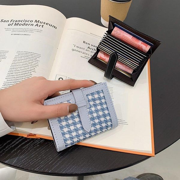 card holders houndstooth women holder wallet pu leather function 10 bits2 big position business credit id fashion bag, Brown;gray
card holders houndstooth women holder wallet pu leather function 10 bits2 big position business credit id fashion bag, Brown;gray