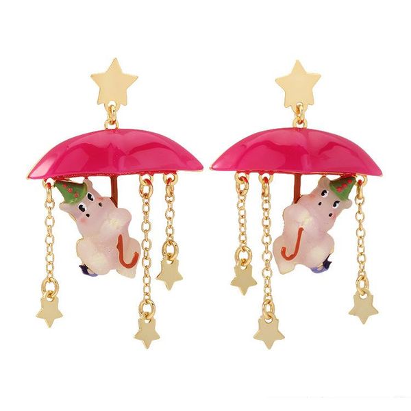 clip-on & screw back enamel glaze the circus series hippo red umbrella and rain earrings female, Silver
clip-on & screw back enamel glaze the circus series hippo red umbrella and rain earrings female, Silver
