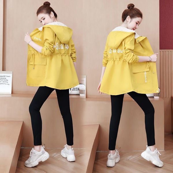 women's trench coats 2021women's windbreaker female spring autumn korean wild loose coat long hooded lining w, Tan;black
women's trench coats 2021women's windbreaker female spring autumn korean wild loose coat long hooded lining w, Tan;black