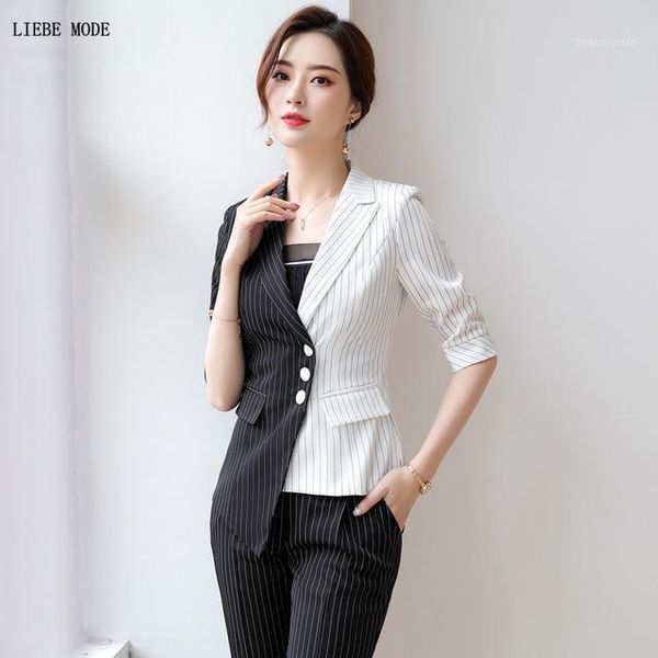women's suits & blazers black white patchwork ladies pant plus size elegant striped womens formal pantsuits 2 piece sets woman blazer a, White;black
women's suits & blazers black white patchwork ladies pant plus size elegant striped womens formal pantsuits 2 piece sets woman blazer a, White;black