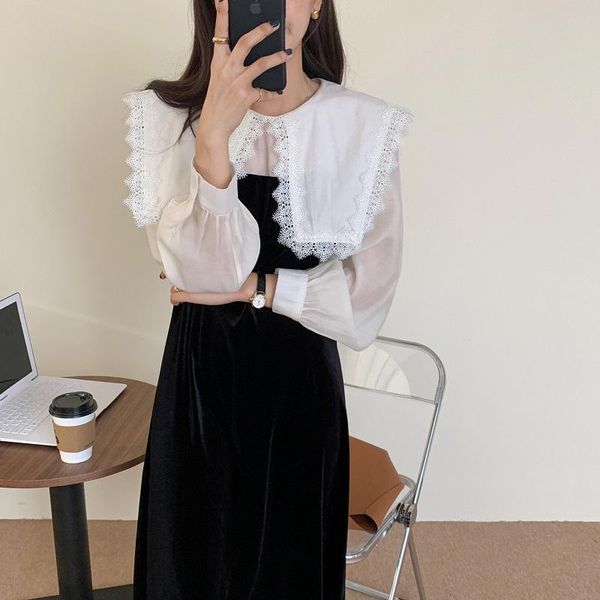 casual dresses alien kitty 2021 retro women long velvet patchwork ol turn-down collar autumn elegant cotton vestidos, Black;gray
casual dresses alien kitty 2021 retro women long velvet patchwork ol turn-down collar autumn elegant cotton vestidos, Black;gray