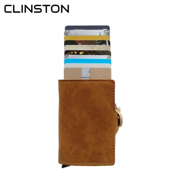 card holders 2021 vintage aluminum alloy leather wallet automatic case rfid mini double layer box holder twins wallets for men, Brown;gray
card holders 2021 vintage aluminum alloy leather wallet automatic case rfid mini double layer box holder twins wallets for men, Brown;gray