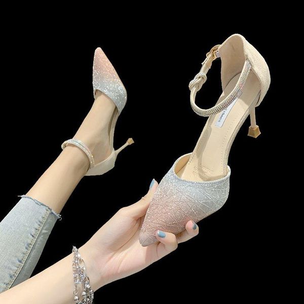 dress shoes high heels sequined cloth fashion sweet spring and autumn gradient color buckle pointed toe ladies single shoes., Black
dress shoes high heels sequined cloth fashion sweet spring and autumn gradient color buckle pointed toe ladies single shoes., Black