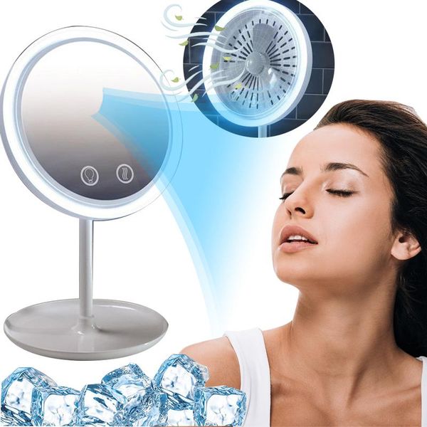 compact mirrors makeup mirror with fan storage led light face adjustable touch dimmer usb vanity backlit table cosmetic
compact mirrors makeup mirror with fan storage led light face adjustable touch dimmer usb vanity backlit table cosmetic