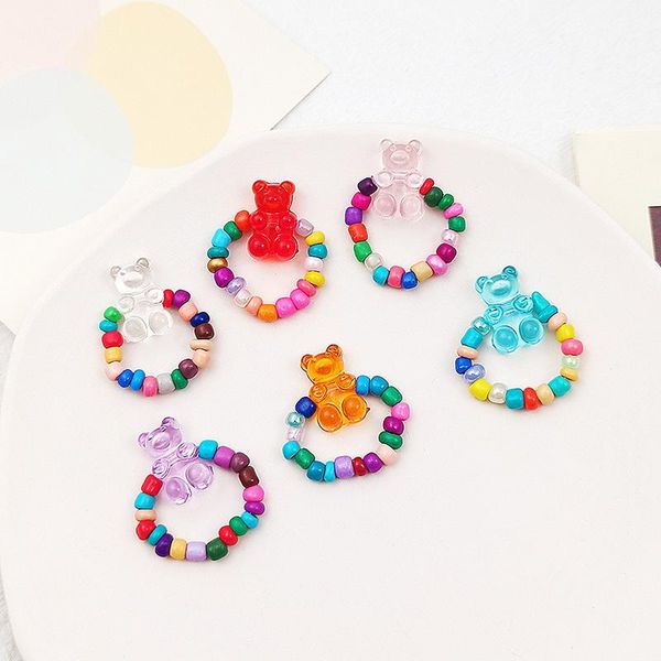 cluster rings cute transparent candy resin color bear creativity cartoon handmade beaded elastic ring for women finger jewelry, Golden;silver
cluster rings cute transparent candy resin color bear creativity cartoon handmade beaded elastic ring for women finger jewelry, Golden;silver