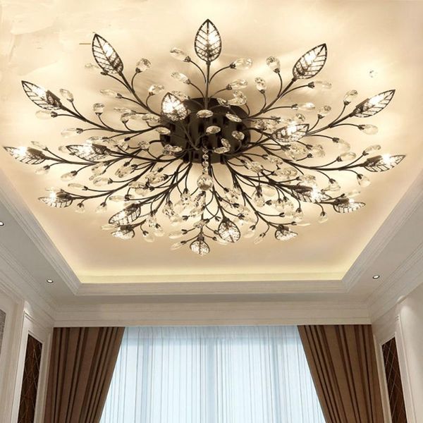 modern flush mount home gold black led k9 crystal ceiling chandelier lights fixture for living room bedroom kitchen lamps
modern flush mount home gold black led k9 crystal ceiling chandelier lights fixture for living room bedroom kitchen lamps