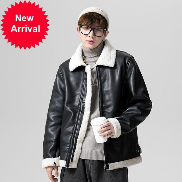 new autumn winter men's pu leather jacket lapel add lamb wool zipper thick warm wind proof vintage locomotive male coat, Black;brown
new autumn winter men's pu leather jacket lapel add lamb wool zipper thick warm wind proof vintage locomotive male coat, Black;brown