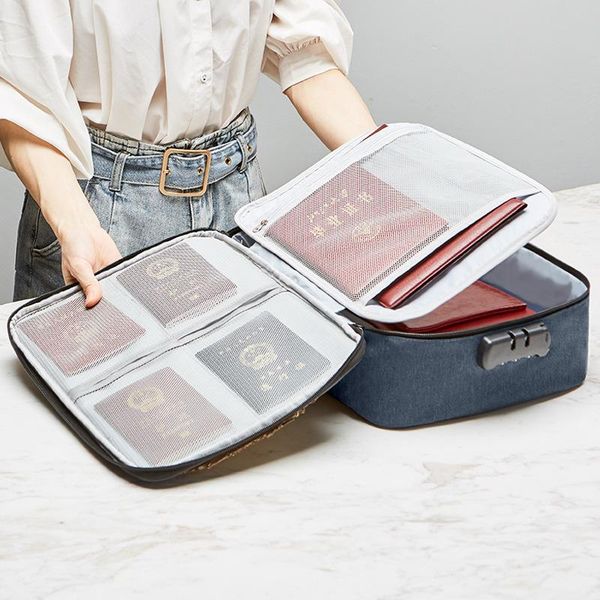 card holders document storage bag with coded lock extra-large capacity file bill waterproof registration passport finishing, Brown;gray
card holders document storage bag with coded lock extra-large capacity file bill waterproof registration passport finishing, Brown;gray